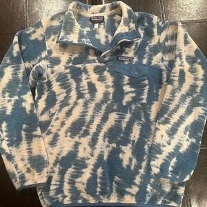 Patagonia Synchilla Snap T Blue White Pattern Size Small